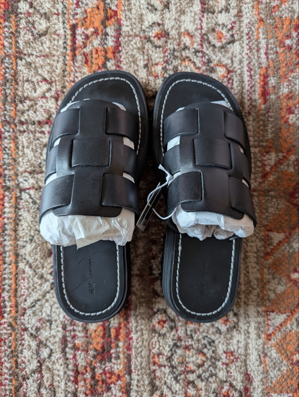H&M Black Chunky Leather Sandals